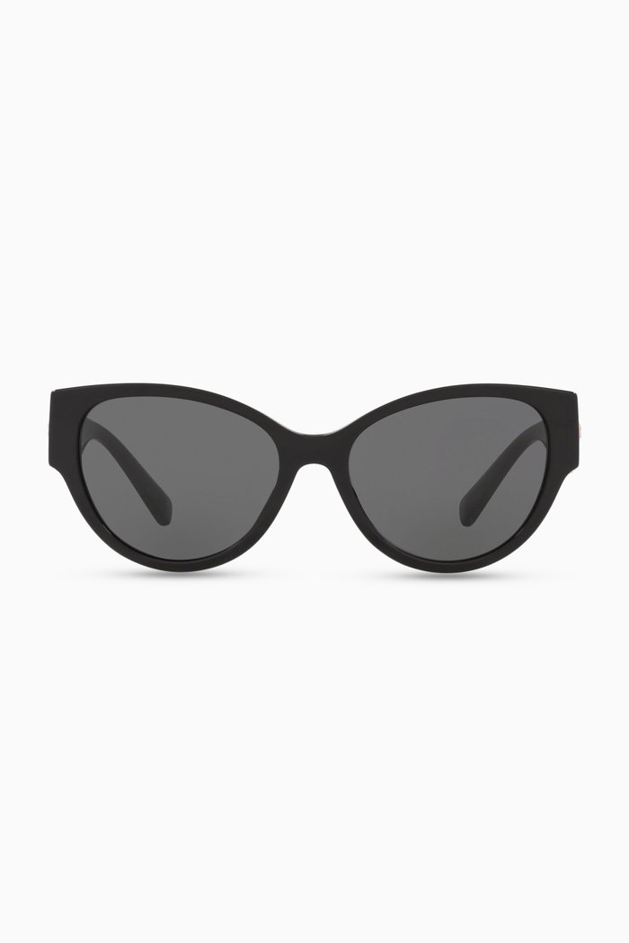 

Medusa Medallion Cat Eye Sunglasses, Black