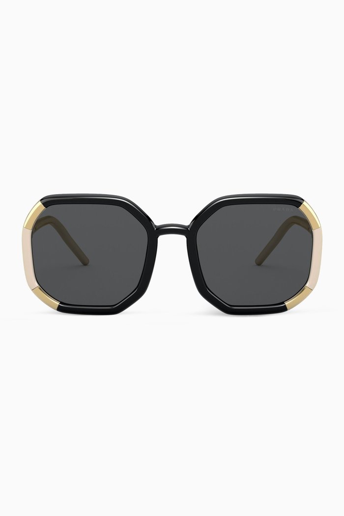 

Irregular Sunglasses in Acetate, Black