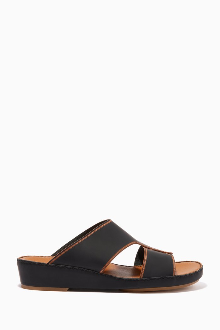 Arabic Sandals in Leather, Black