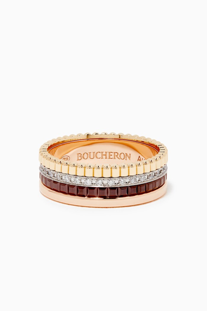 

Quatre Classique Small Diamond Ring in 18kt Gold