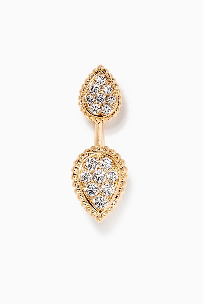 

Serpent Bohème Double Motif Diamond Single Stud Earring in 18kt Yellow Gold