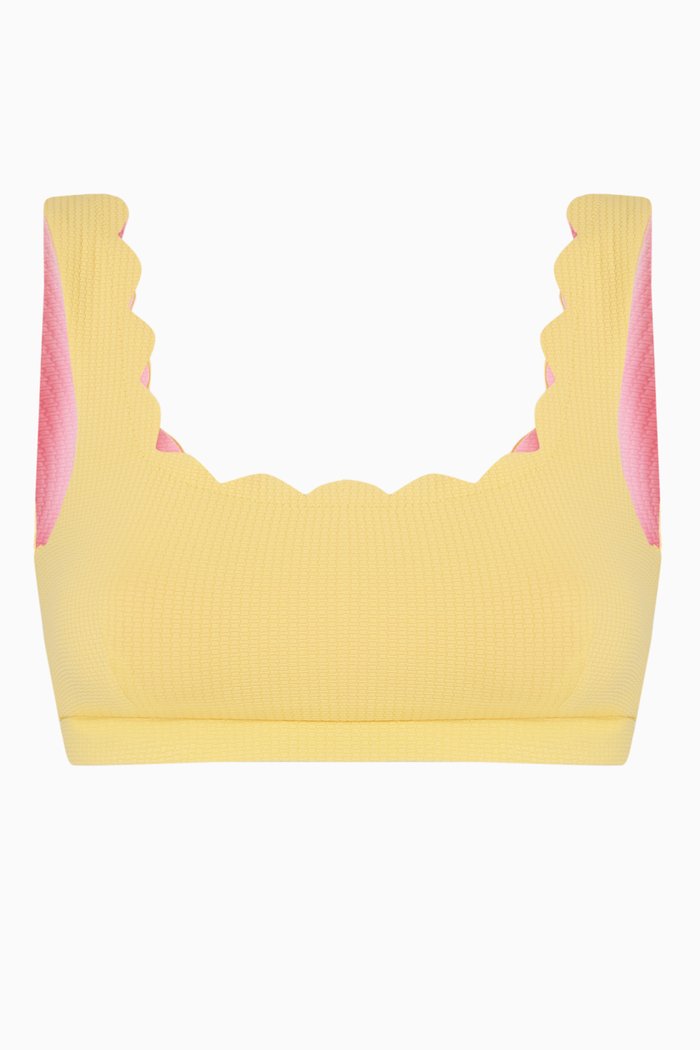

Palm Springs Bikini Top in Textured Nylon, Yellow