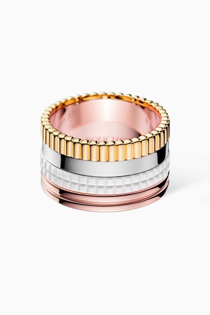 Quatre White Edition Large Ring in 18kt Gold