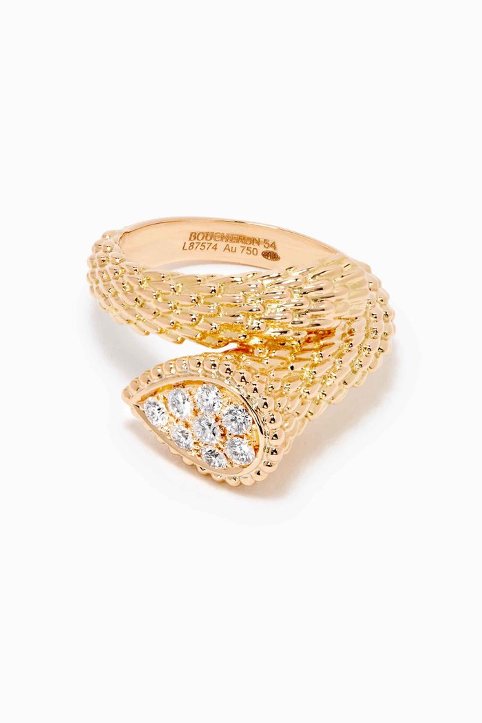 

Serpent Bohême S Motif Diamond Ring in 18kt Yellow Gold