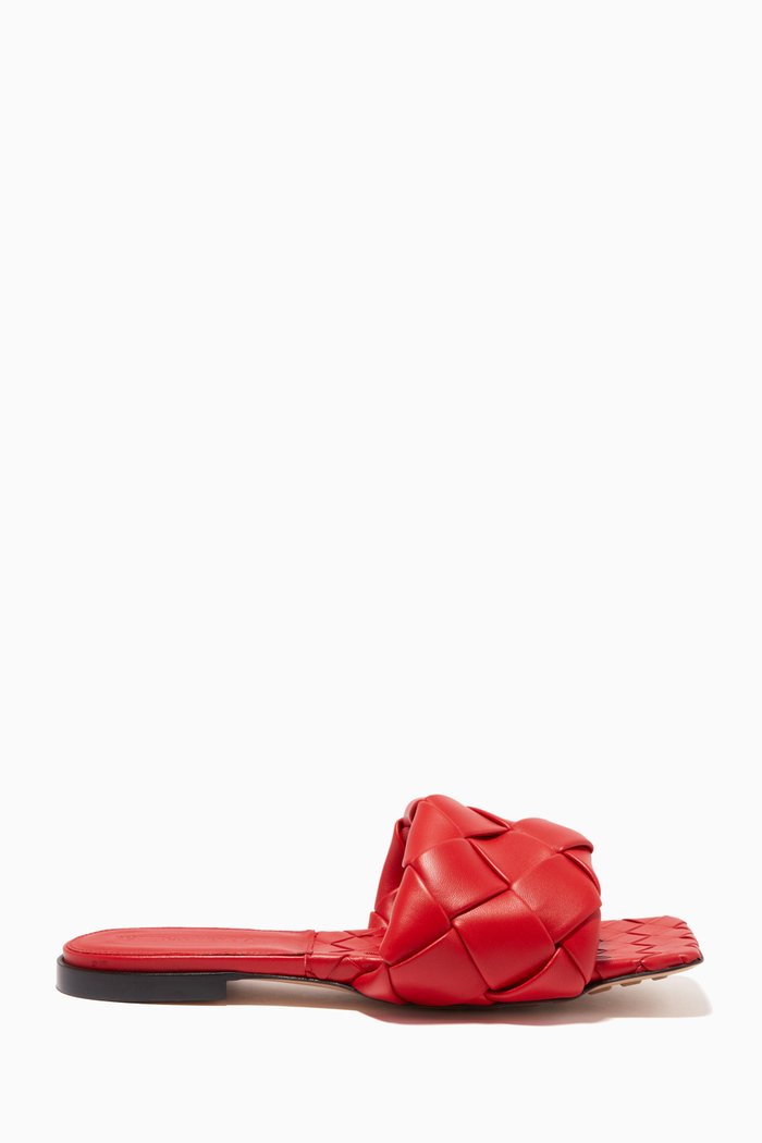 

The Lido Flat Sandals in Nappa, Red