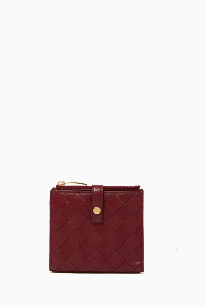 

Intrecciato Mini Bi-Fold Wallet in Nappa, Black