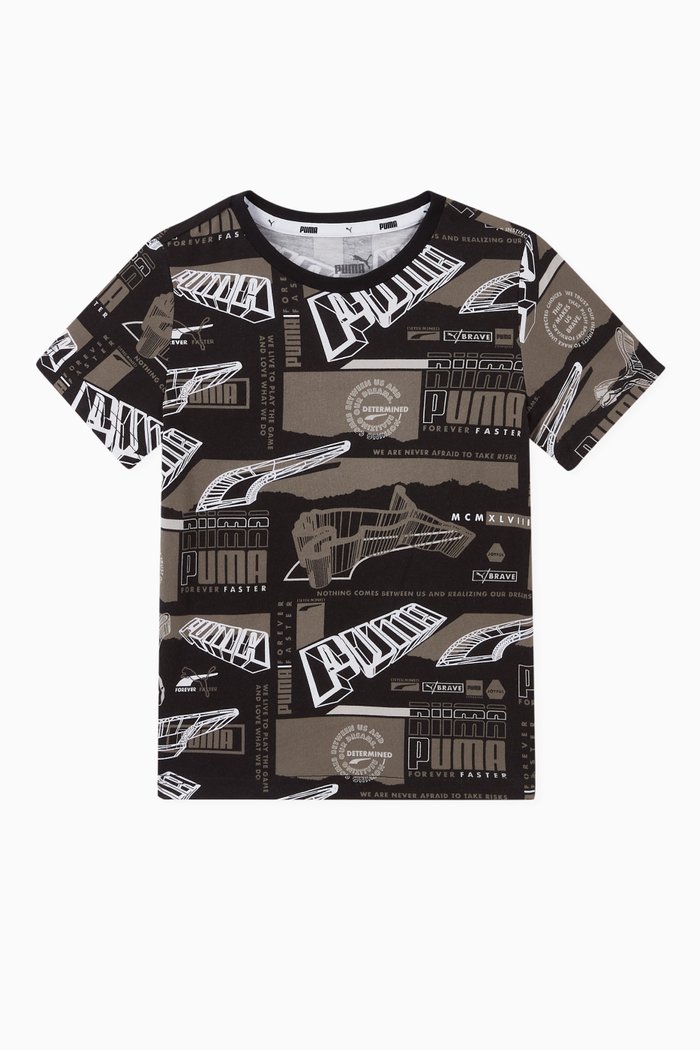 

Alpha AOP Print Jersey T-Shirt, Black