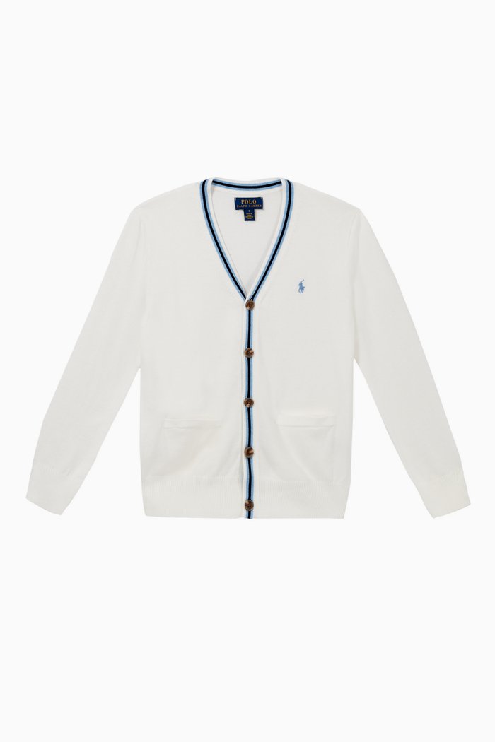 

Cotton Knit Cardigan, Neutral