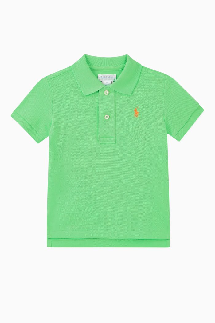 

Logo Cotton Mesh Polo T-Shirt, Green