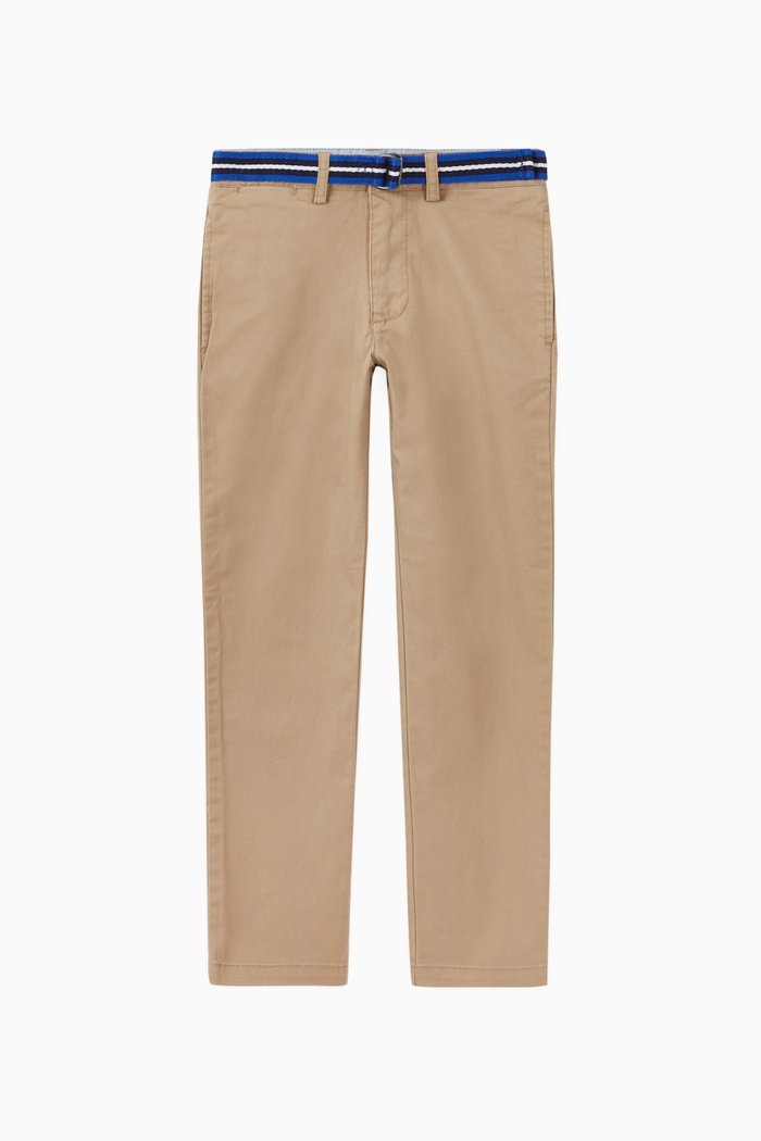 

Belted Stretch Skinny Cotton Chino, Neutral