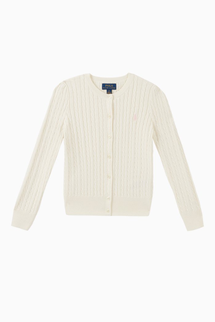 

Mini-Cable Cotton Cardigan, Neutral