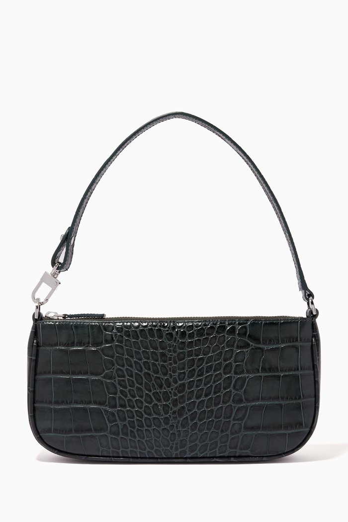 

Rachel Bag in Croco Embossed Leather, Green