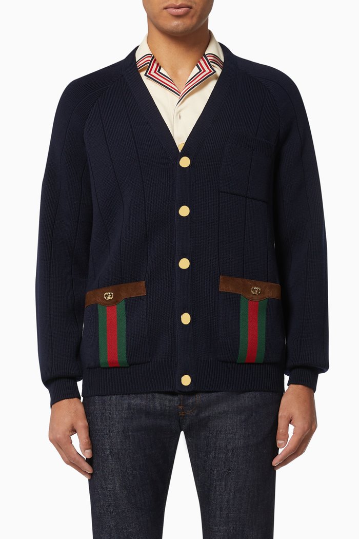 

Web Wool Cardigan, Blue