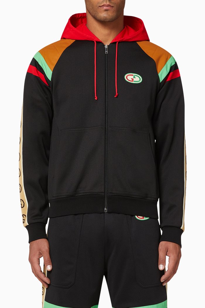 

Logo Patch Zip Hoodie, Black