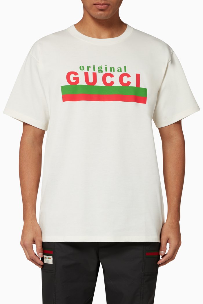 

"Original Gucci" Print Oversize T-Shirt, White
