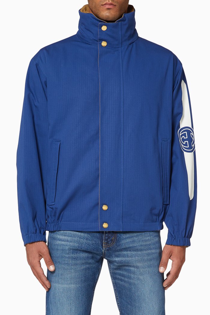 

Logo Print Reversible Jacket, Blue