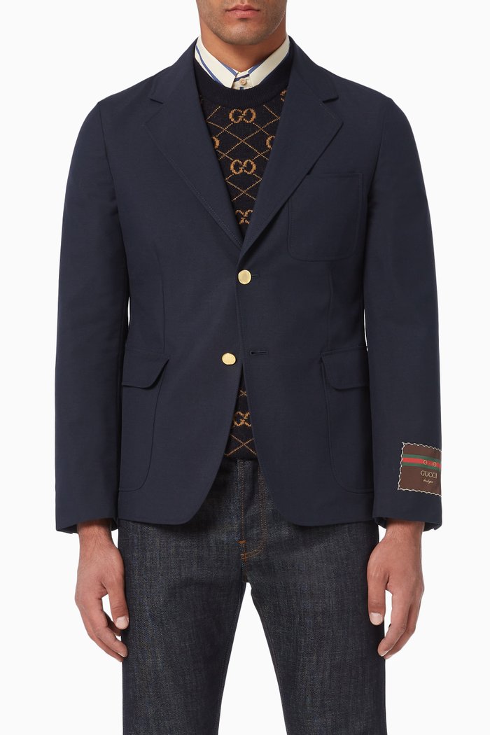 

Label Detail Mohair Blazer, Blue