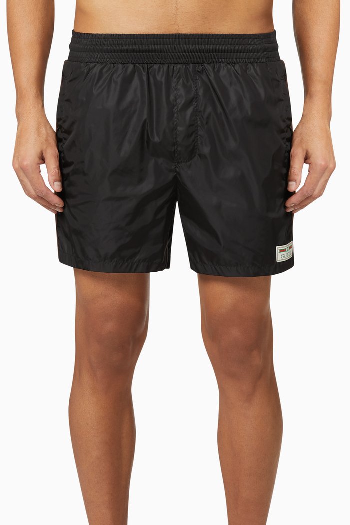 

Nylon Waterproof Swim Shorts, Black