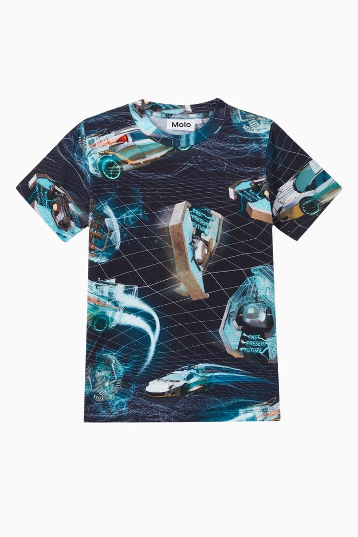 

Ralphie Race Car Print Organic Cotton T-Shirt, Black