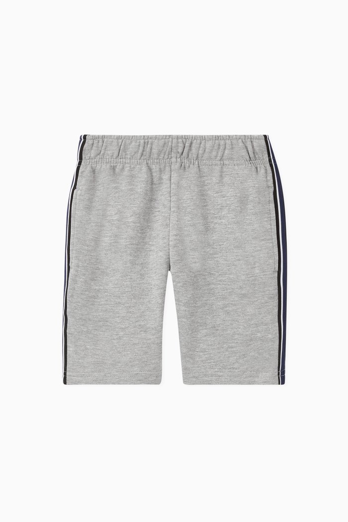 

Axon Striped Organic Cotton Shorts, Grey