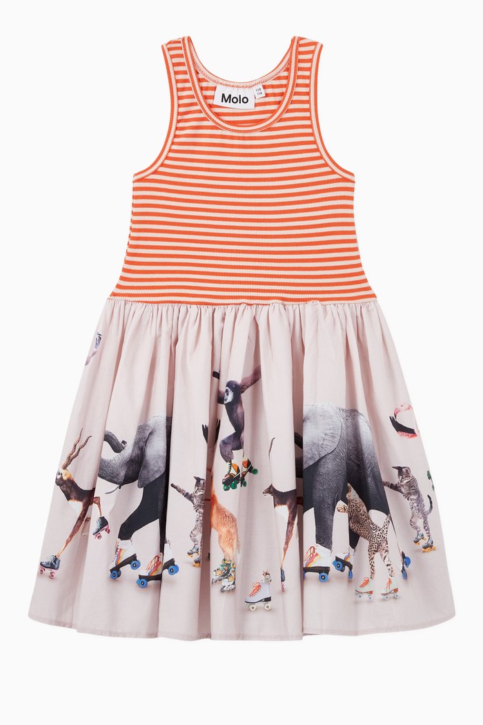 

Cassandra Striped Organic Cotton Dress, Pink