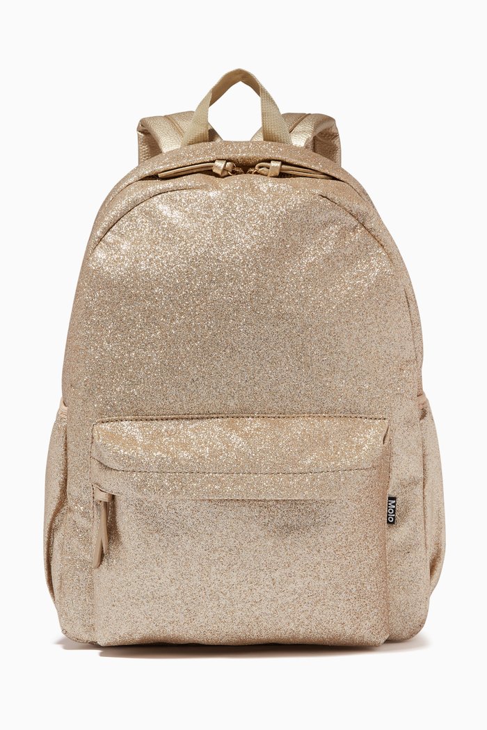 

Backpack in Glitter Coated Nylon, Gold