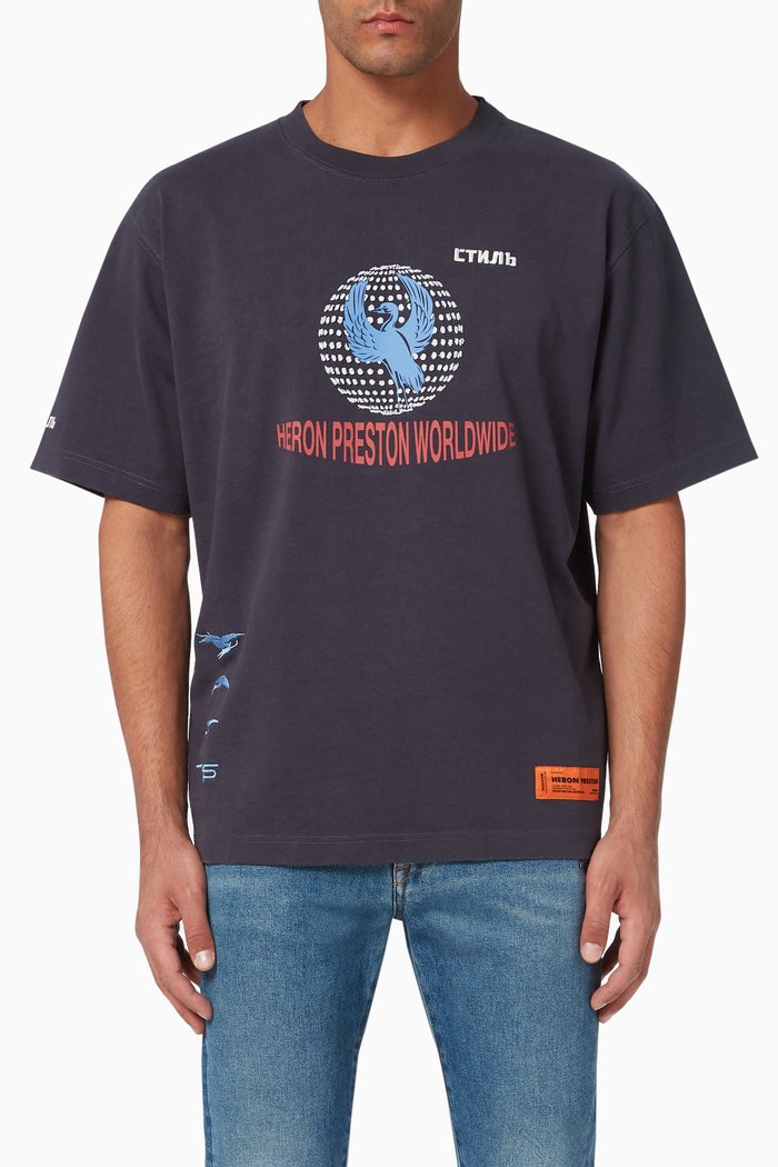 

СТИЛЬ Worldwide Oversized Cotton T-Shirt, Blue