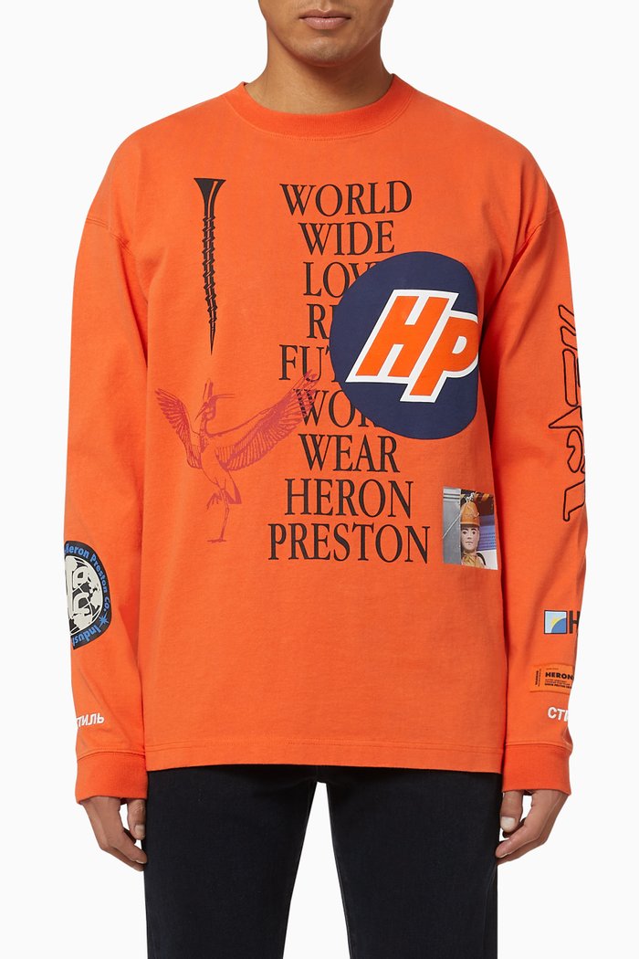 Collage Cotton T-Shirt, Orange