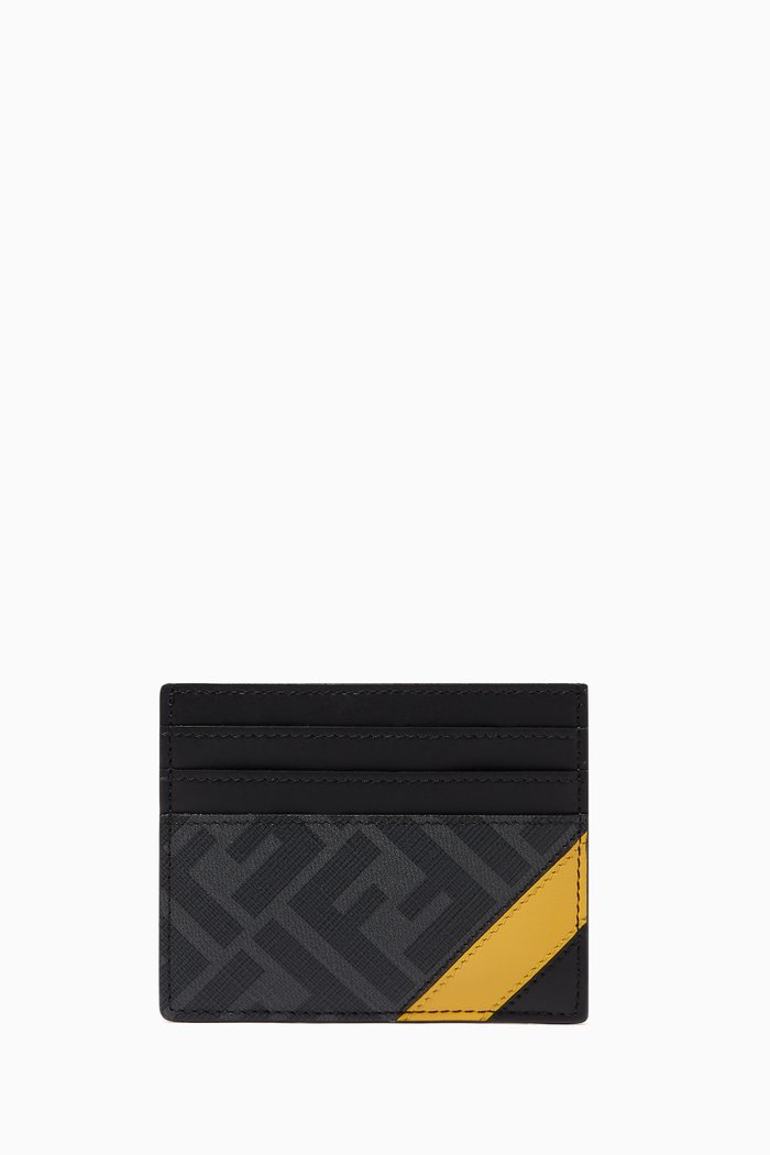 FF Cardholder in Leather-Fabric, Black
