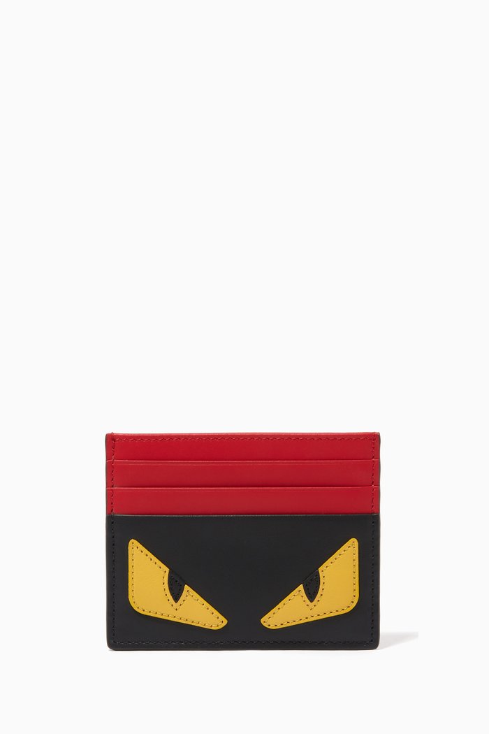 

Diabolic Eyes Cardholder in Leather, Black