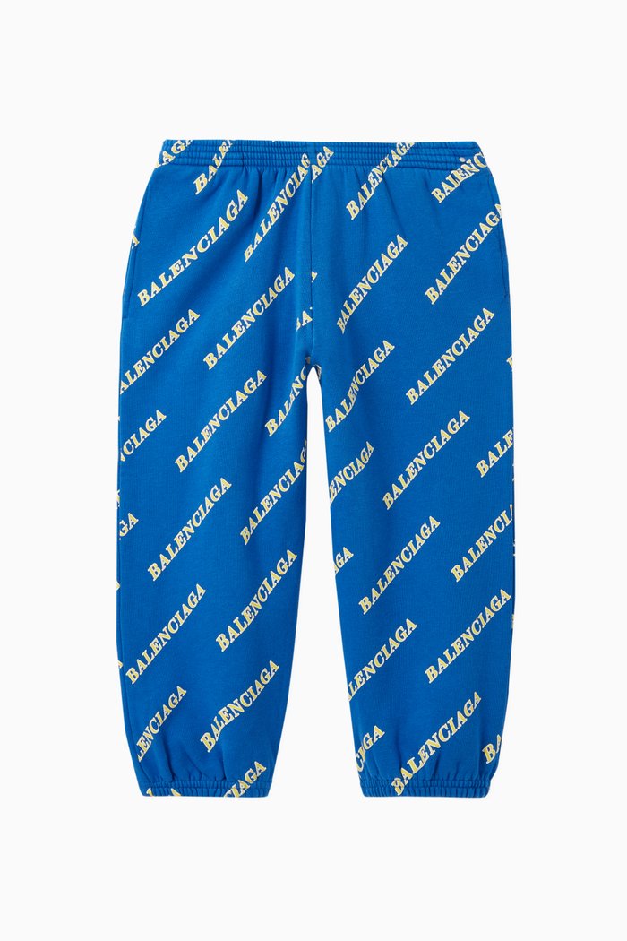 

Sporty Logo Cotton Sweatpants, Blue