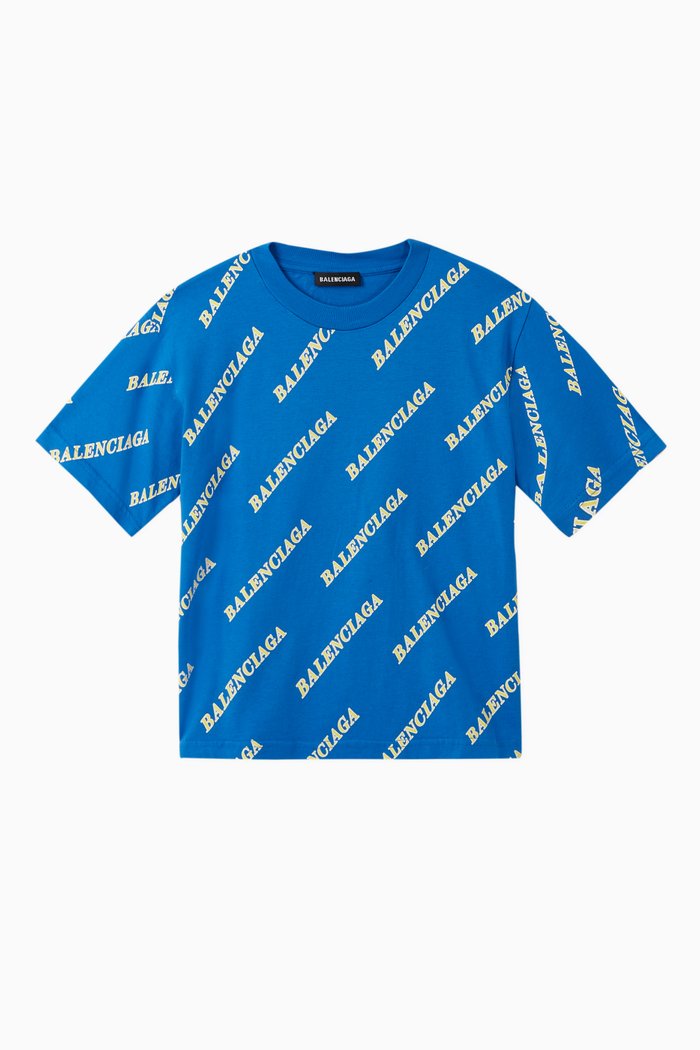 

Sporty Logo Cotton T-shirt, Blue