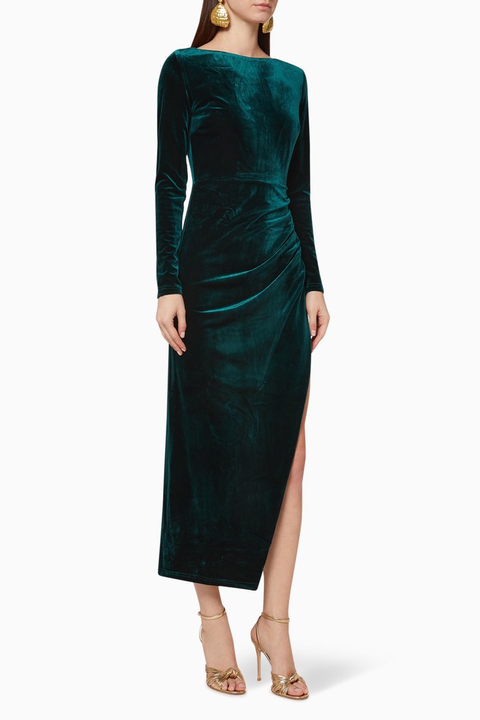 

Corrine Velvet Dress, Green