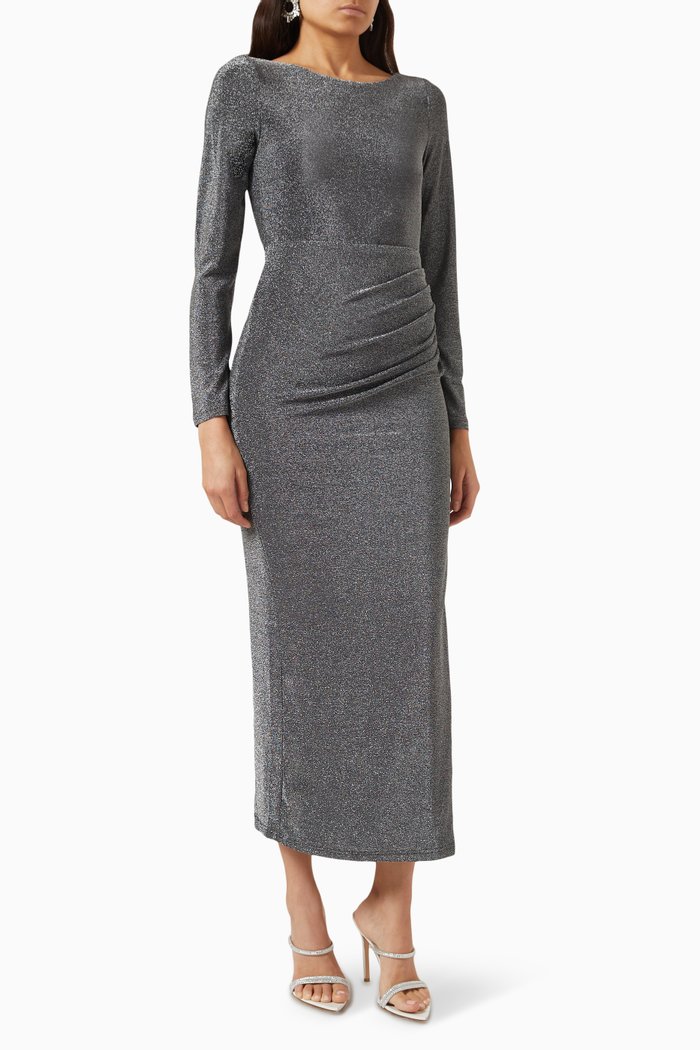 Corrine Velvet Dress, Grey