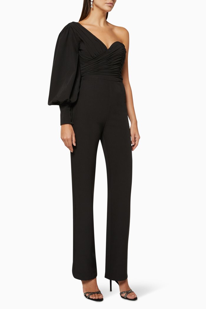 

Rita Puff Sleeve Jumpsuit, Black