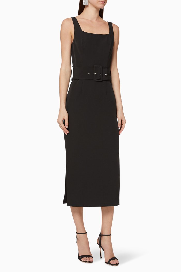 

Nia Bodycon Belted Dress, Black