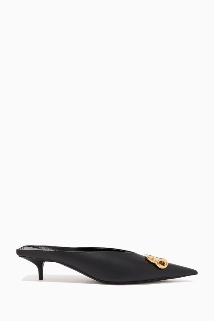 

Square Knife BB 40 Mules in Soft Nappa, Black