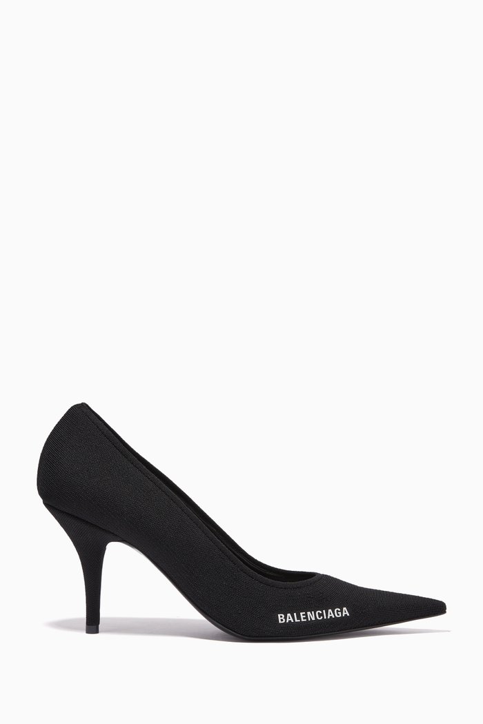 

Knife Knit 80 Pump in Recycled Knit, Black
