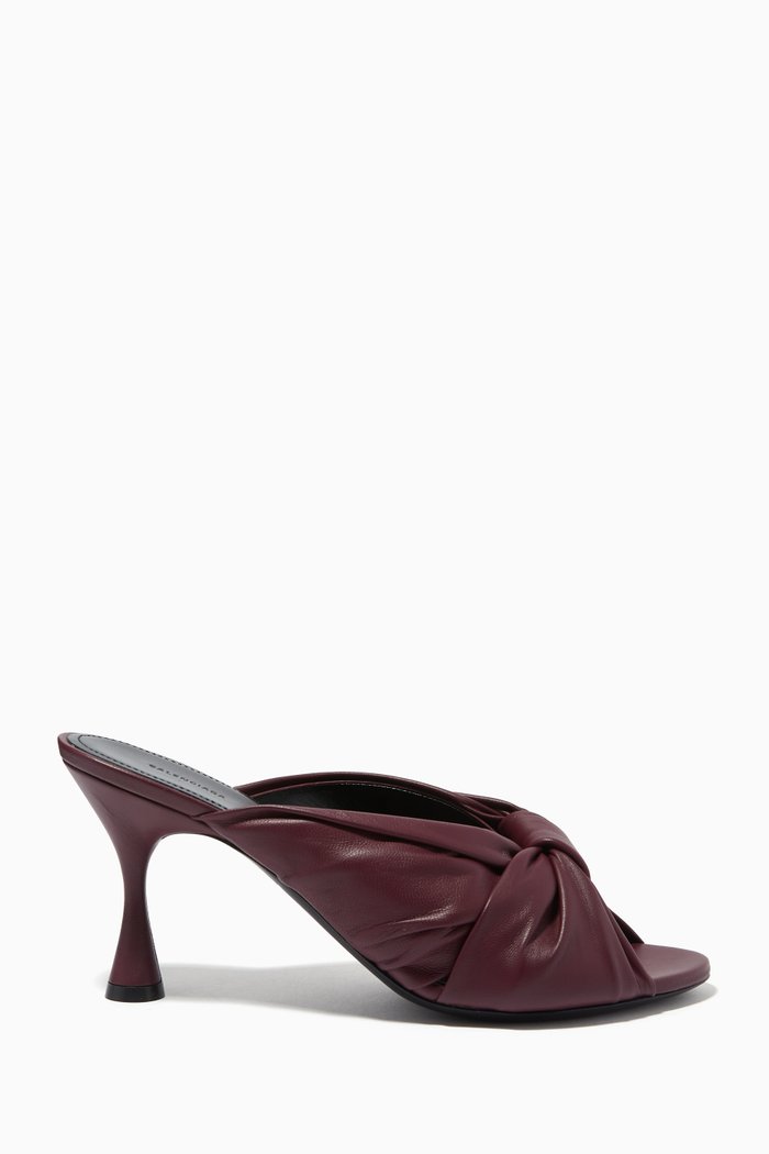 

Drapy 80 Mules in Smooth Nappa, Burgundy