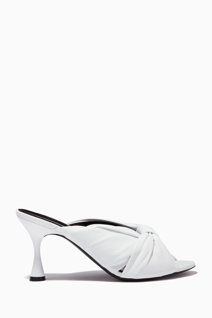 

Drapy 80 Mules in Smooth Nappa Lambskin, White
