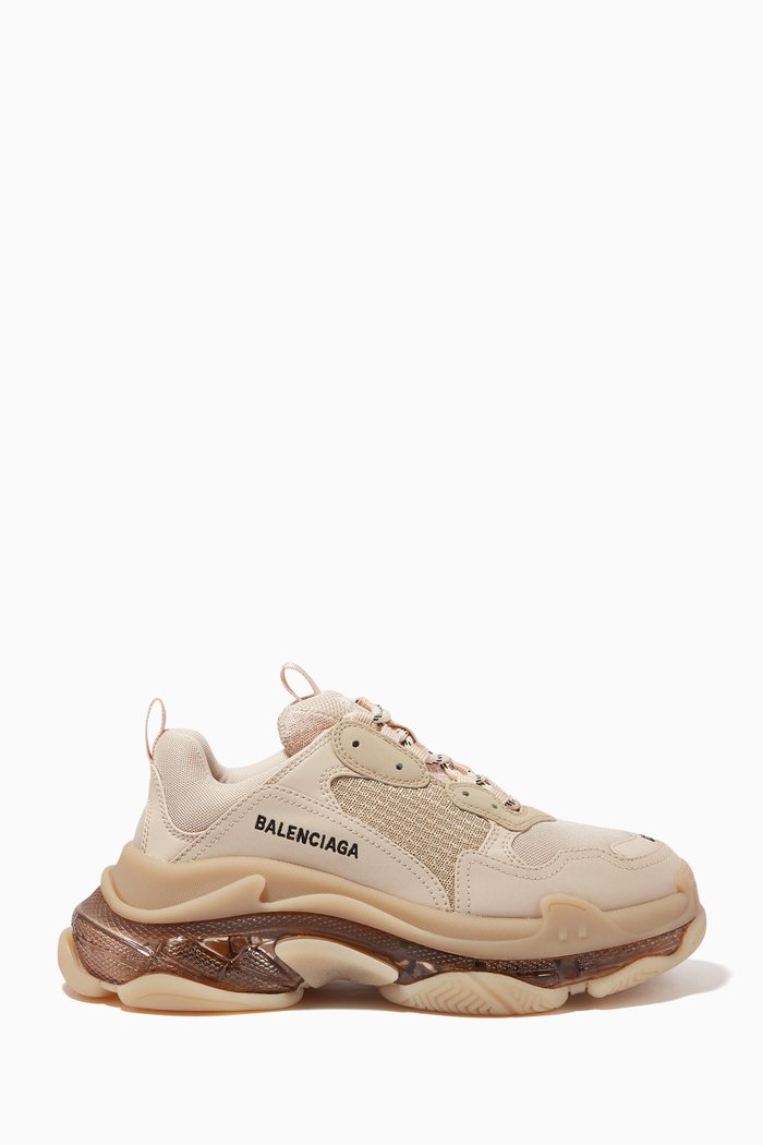 

Triple S Clear Sole Sneakers in Double Foam & Mesh, Neutral