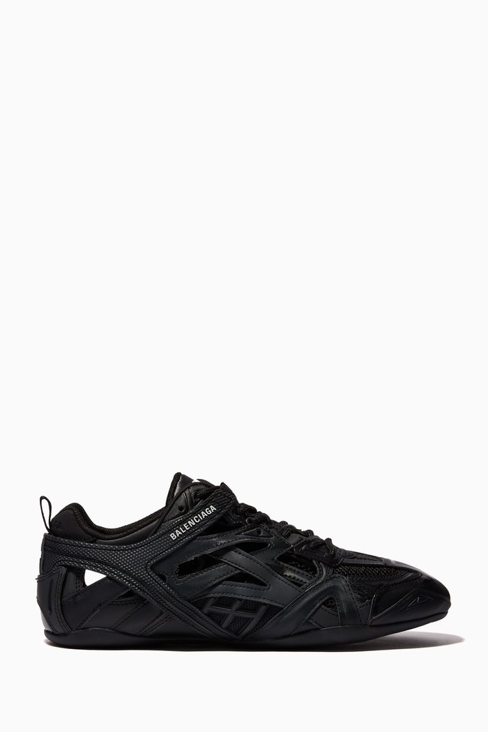 

Drive Sneakers in Leather & Mesh, Black
