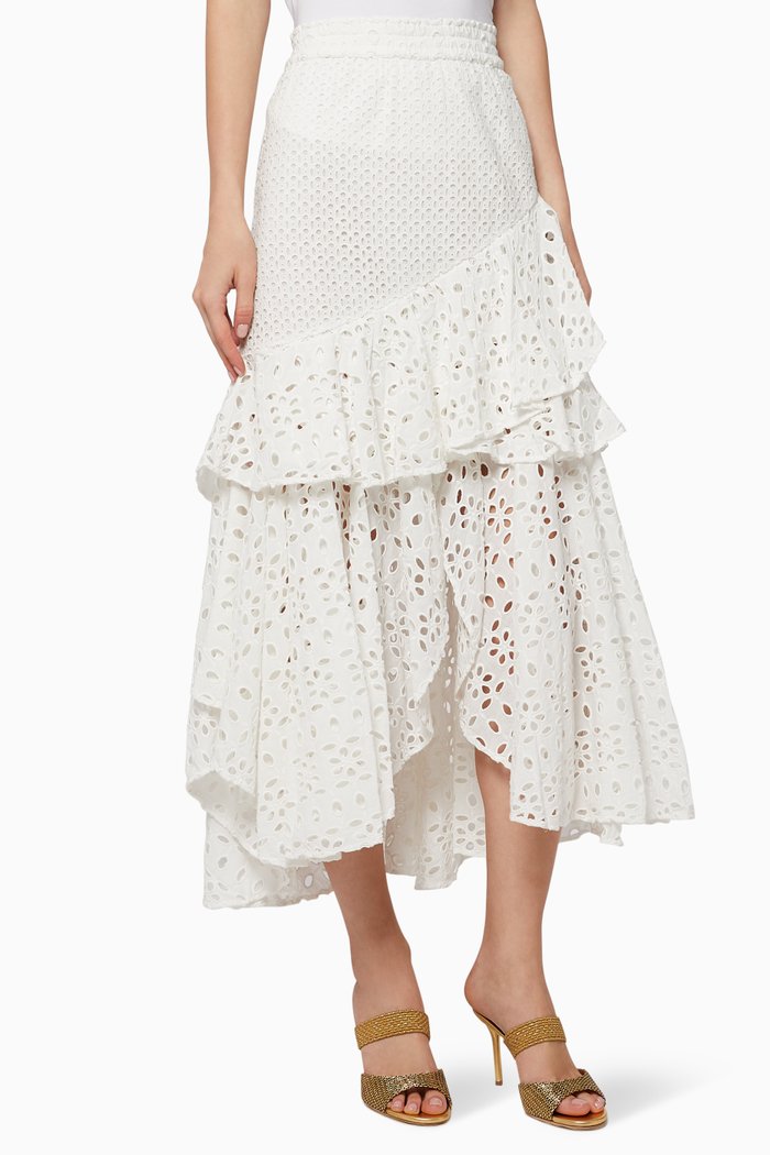 

Joseva Ruffled Skirt, Neutral