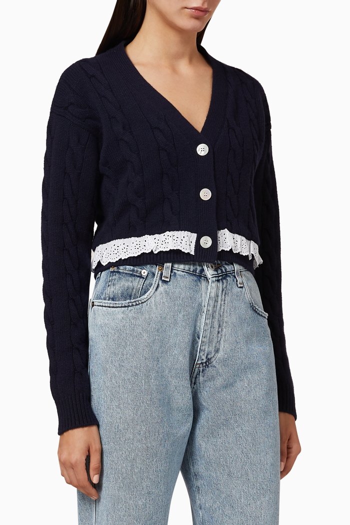 Cashmere Buttoned Cardigan, Blue