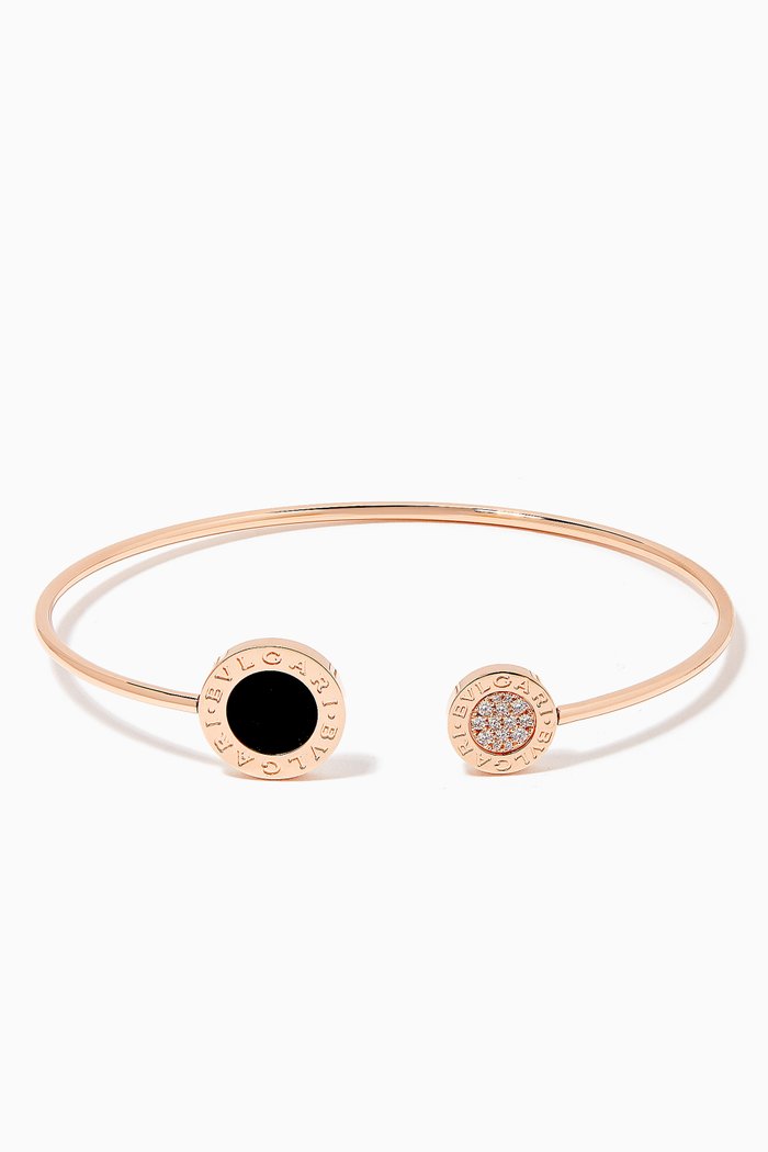 

BVLGARI BVLGARI Onyx Diamond Pavé Bracelet in 18kt Rose Gold