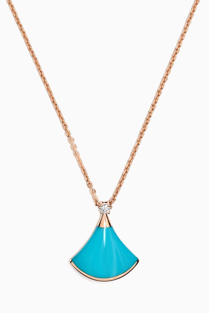 

Divas' Dream Turquoise Diamond Necklace in 18kt Rose Gold, Silver