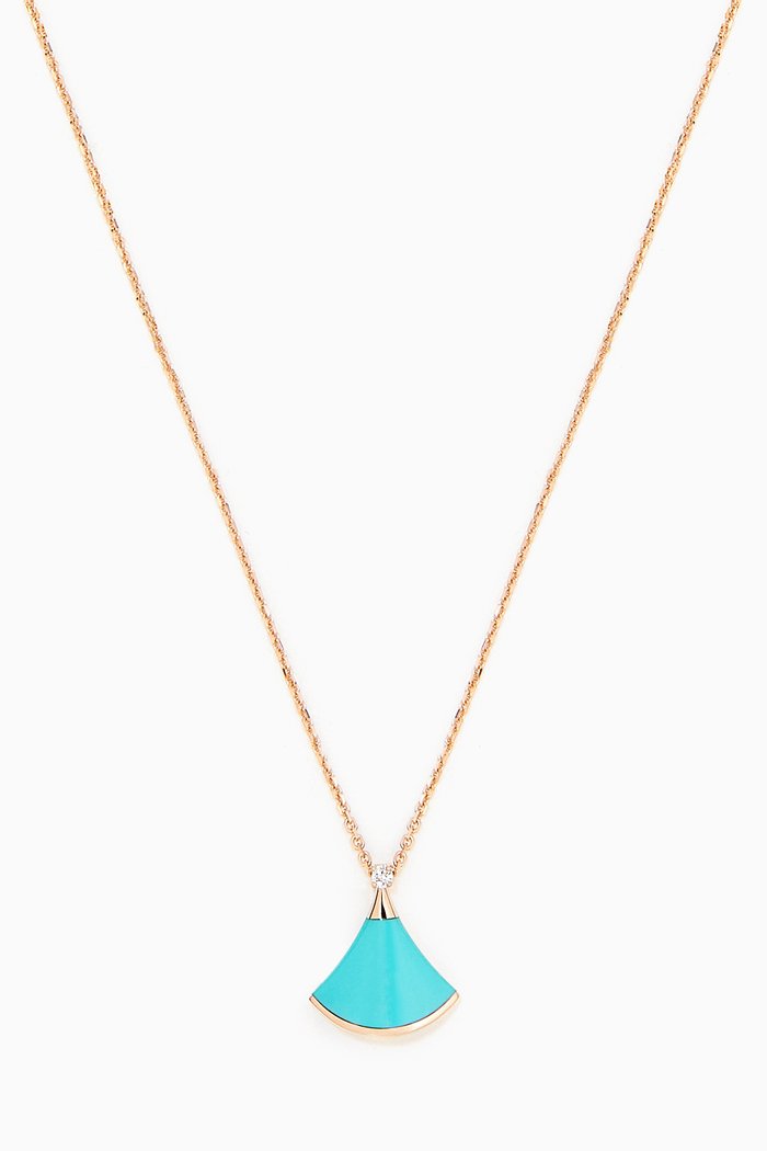 

Divas' Dream Turquoise Diamond Necklace in 18kt Rose Gold, Silver