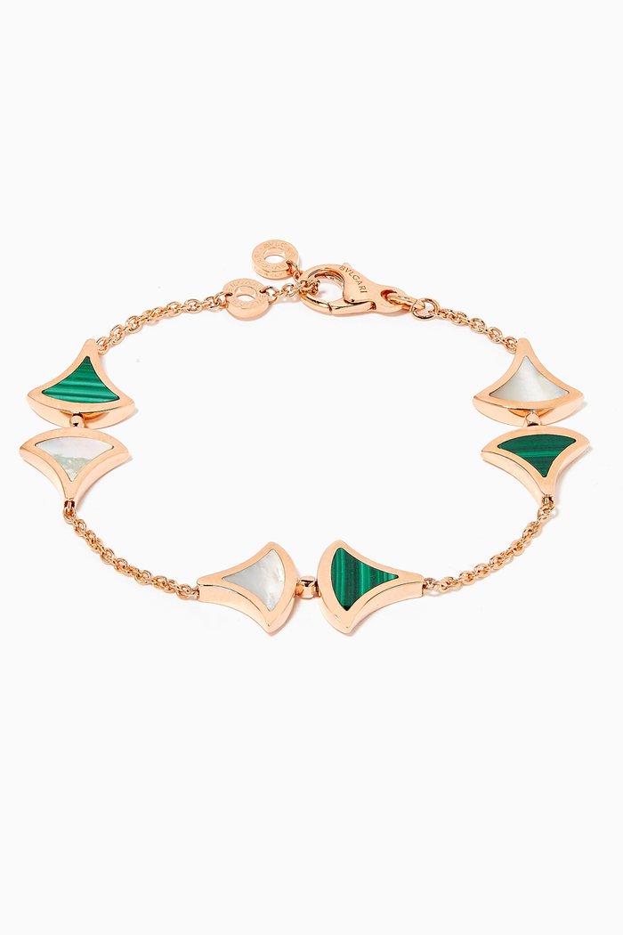 

Divas' Dream Malachite & Mother of Pearl Bracelet in 18kt Rose Gold