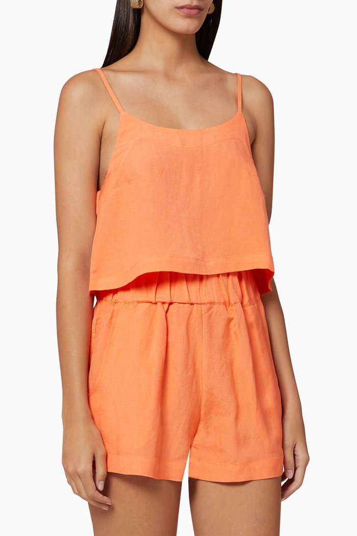 

Flared Cropped Cami Top, Orange