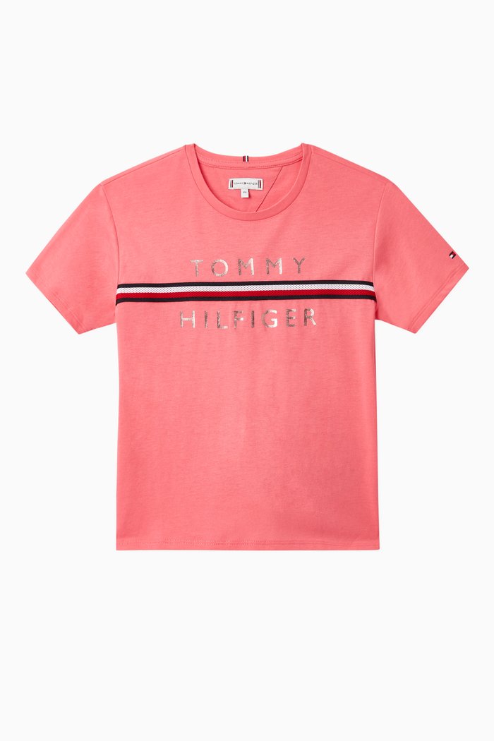 

Signature Mesh Logo T-Shirt, Pink